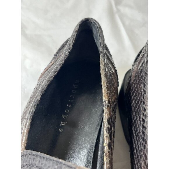 Apostrophe Ratler Leather Loafers 8 M snake print brown black - Picture 6 of 16